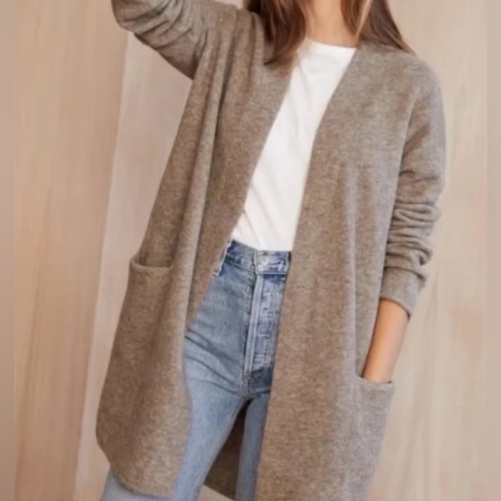 Jenni Kayne $425 Open Sweater Coat Wool Yak Cardigan Size S